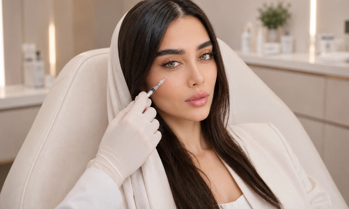 تزریق مزوژل زیر چشم برای کلاینت در مرکز تخصصی زیبایی میرای
