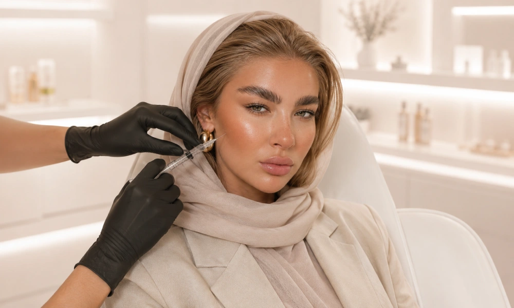 تزریق بوتاکس حرفه ای به صورت کلاینت مرکز زیبایی