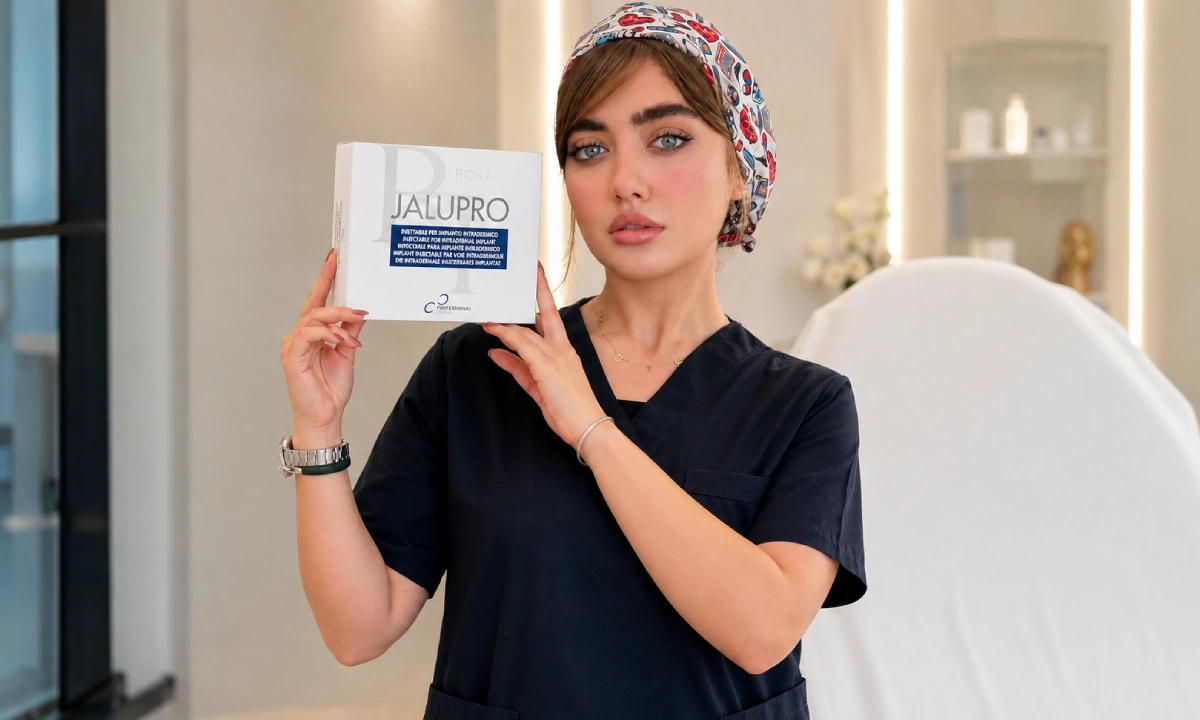 خانم دکتری جعبه جالپرو رو در دستانش گرفته است.