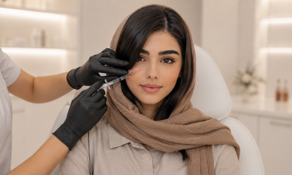 تزریق فیلر زیر چشم برای دختر خانم جوان