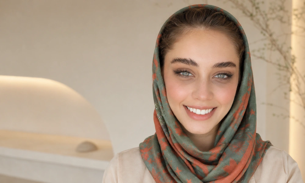 خانمی که دچار تیرگی، چروک و گودی زیر چشم است