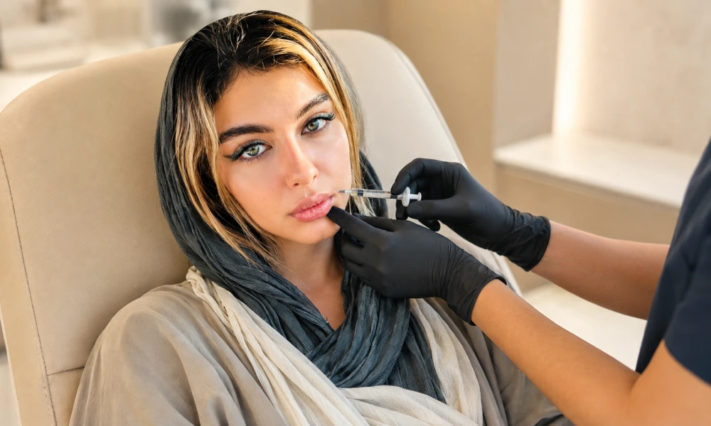 تزریق فیلر لب طبیعی برای کلاینت زیبایی