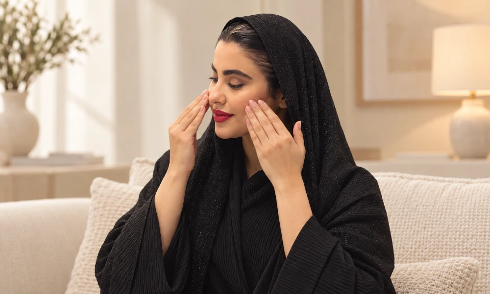 برجسته شدن گونه با ماساژ صورت