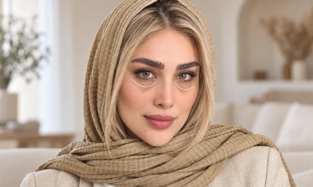 گودی زیر چشم یک خانم جوان