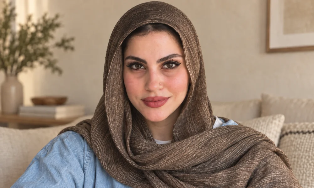 خانمی دارای گودی زیر چشم است